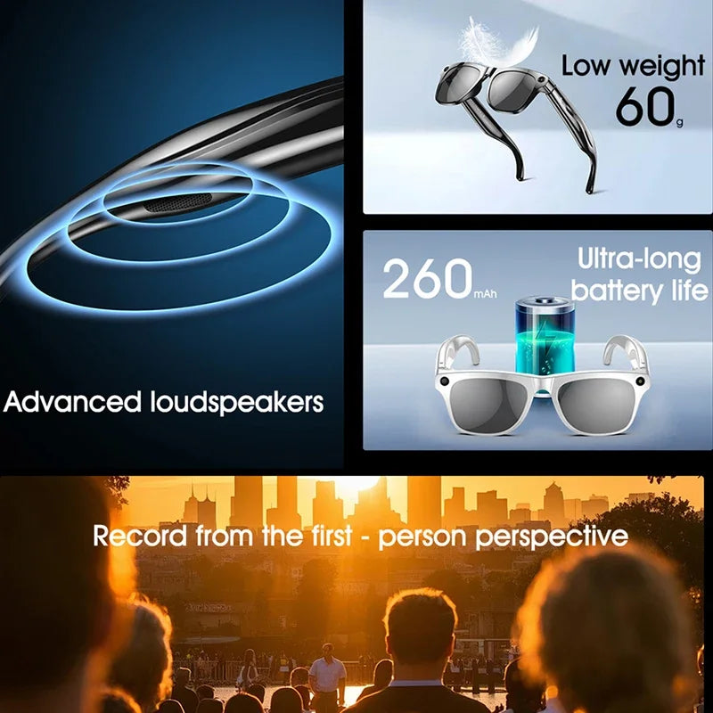 Lunettes Connectées Vision+ – Élégance et Son Haute Définition